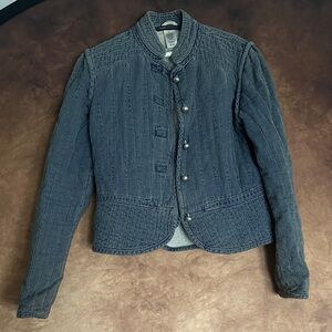 Marc Jacobs Distressed Denim Military Style Jean Jacket